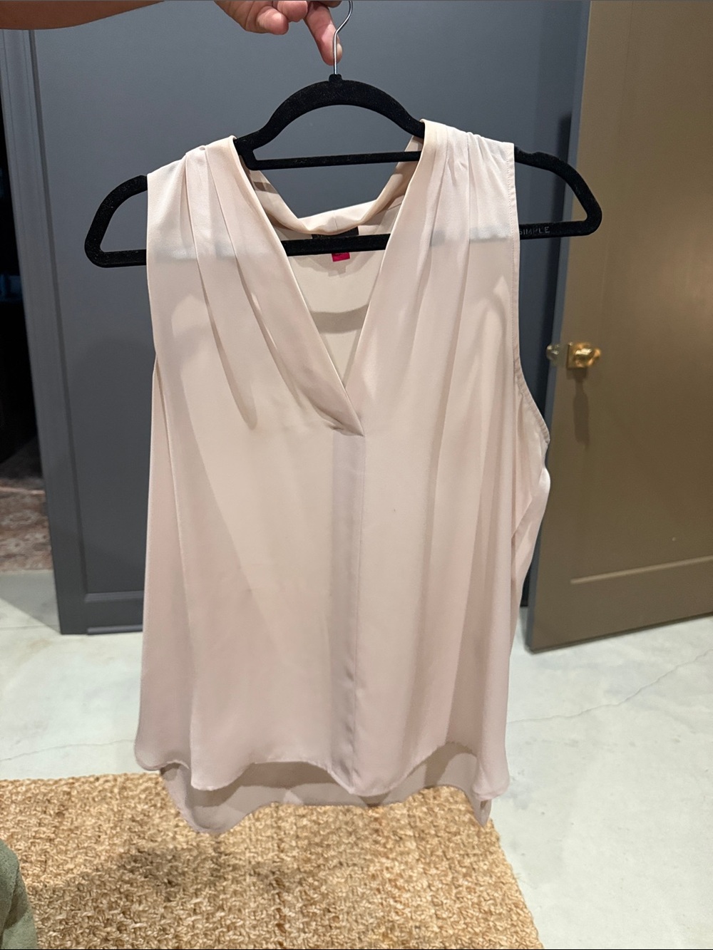 Vince Camuto Pale Blush Sleeveless V-Neck Tank
